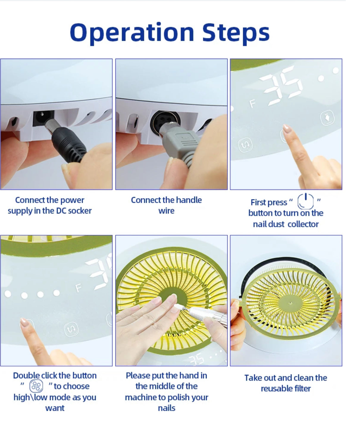 JimDoa JMD-803PRO 2-in-1 NAIL DRILL 35K RPM & DUST COLLECTOR 60W Set
