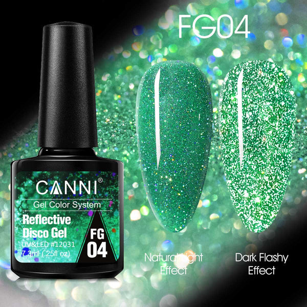 CANNI Reflective Disco Gel (FG01-FG12) 7.3ml.