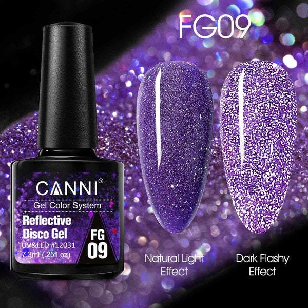 CANNI Reflective Disco Gel (FG01-FG12) 7.3ml.