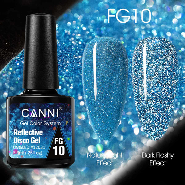 CANNI Reflective Disco Gel (FG01-FG12) 7.3ml.