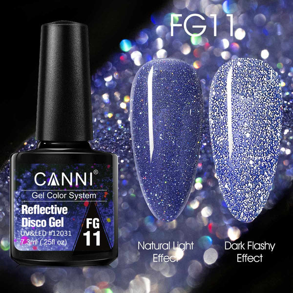 CANNI Reflective Disco Gel (FG01-FG12) 7.3ml.