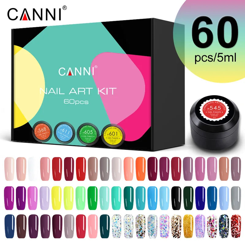 CANNI Nail Art Kit: Gel Paints 60pcs.