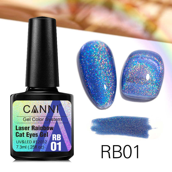 CANNI Laser Rainbow Cat Eyes Gel (RB01-RB06) 7.3ml.
