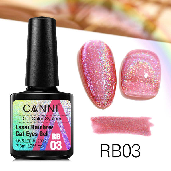 CANNI Laser Rainbow Cat Eyes Gel (RB01-RB06) 7.3ml.