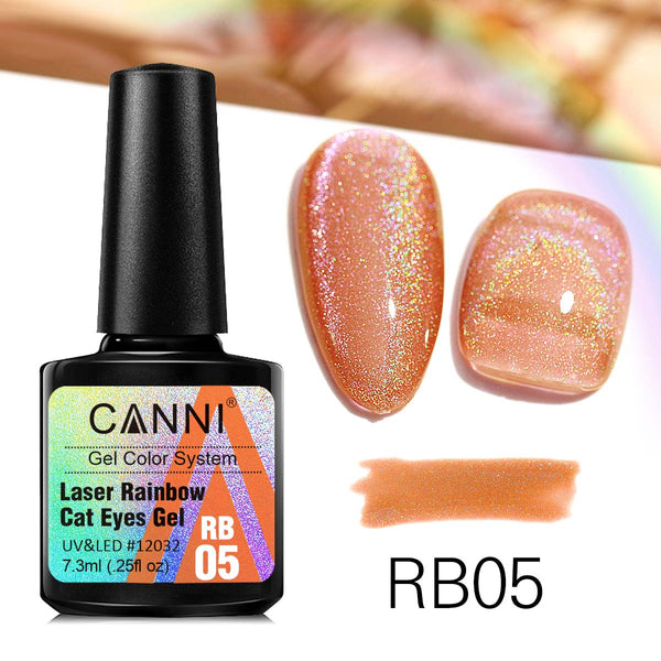 CANNI Laser Rainbow Cat Eyes Gel (RB01-RB06) 7.3ml.