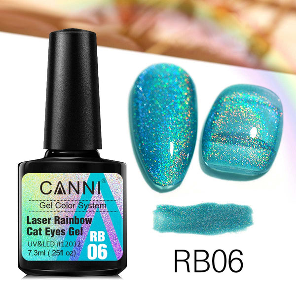 CANNI Laser Rainbow Cat Eyes Gel (RB01-RB06) 7.3ml.