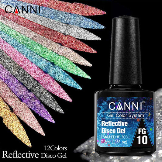 CANNI Reflective Disco Gel (FG01-FG12) 7.3ml.