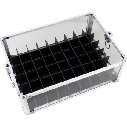 Cosmetic Makeup Case with Foundation Holders & Removable Trays
