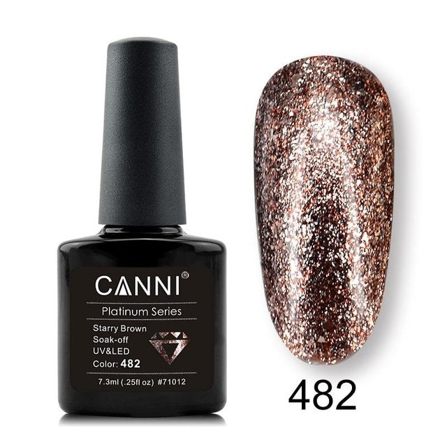 CANNI Platinum Series Glitter Effect Gel Polish 481-489 7.3ml