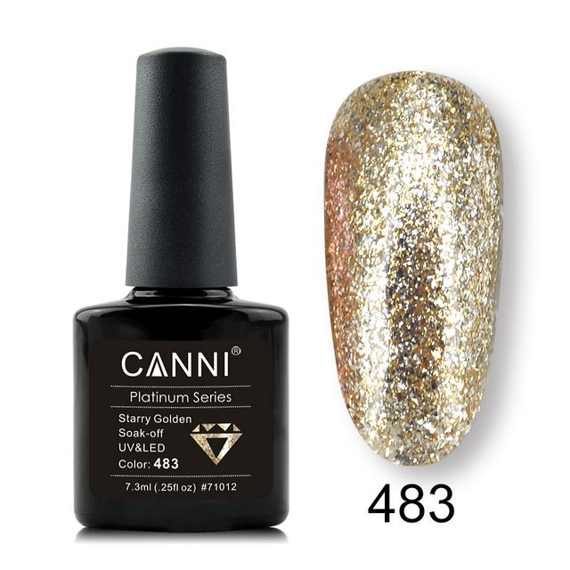 CANNI Platinum Series Glitter Effect Gel Polish 481-489 7.3ml
