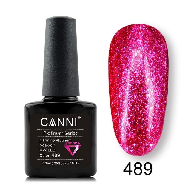 CANNI Platinum Series Glitter Effect Gel Polish 481-489 7.3ml