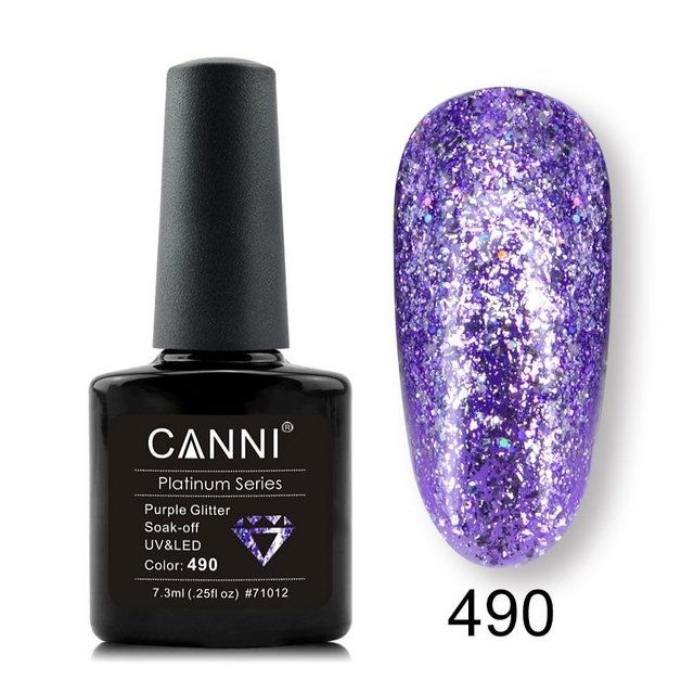 CANNI Platinum Series Glitter Effect Gel Polish 481-489 7.3ml