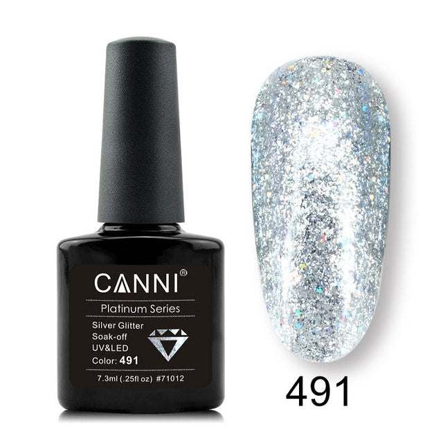 CANNI Platinum Series Glitter Effect Gel Polish 481-489 7.3ml