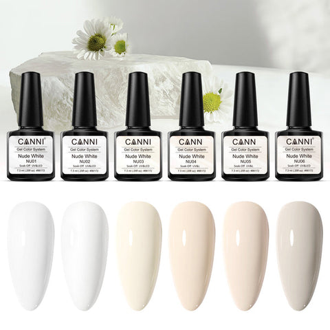 CANNI Nude White Gel Collection (NU01-NU06) 7.3ml.