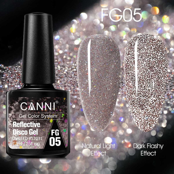 CANNI Reflective Disco Gel (FG01-FG12) 7.3ml.