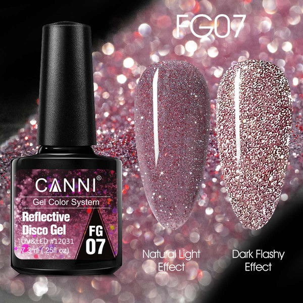 CANNI Reflective Disco Gel (FG01-FG12) 7.3ml.