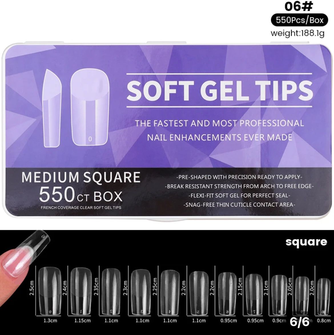 550 Pcs  Soft Gel Nail Tip