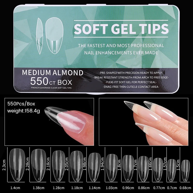 550 Pcs  Soft Gel Nail Tip
