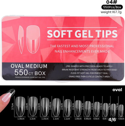 550 Pcs  Soft Gel Nail Tip