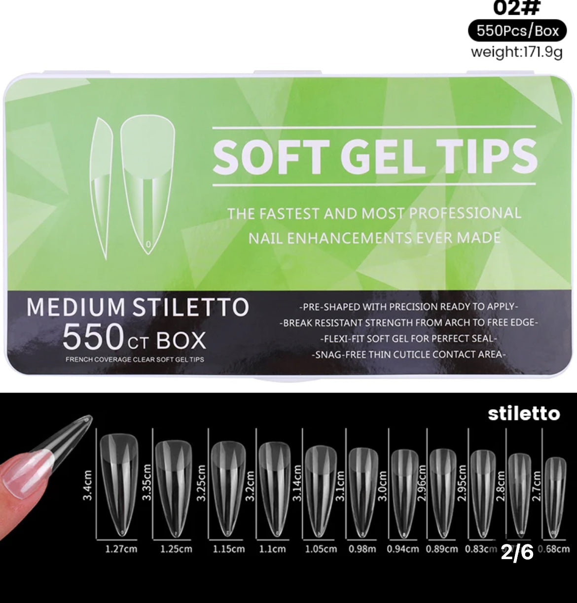 550 Pcs  Soft Gel Nail Tip