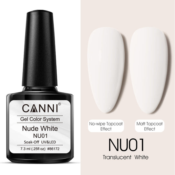 CANNI Nude White Gel Collection (NU01-NU06) 7.3ml.