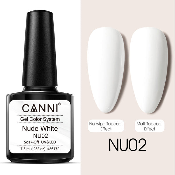 CANNI Nude White Gel Collection (NU01-NU06) 7.3ml.