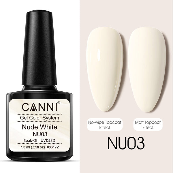 CANNI Nude White Gel Collection (NU01-NU06) 7.3ml.