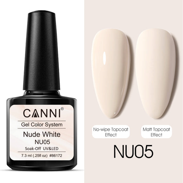 CANNI Nude White Gel Collection (NU01-NU06) 7.3ml.