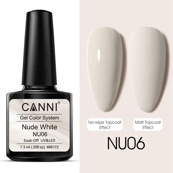 CANNI Nude White Gel Collection (NU01-NU06) 7.3ml.