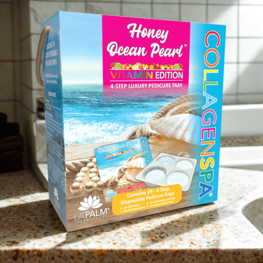 CollagenSpa 4 Step Pedi Tray Honey Ocean Pearl