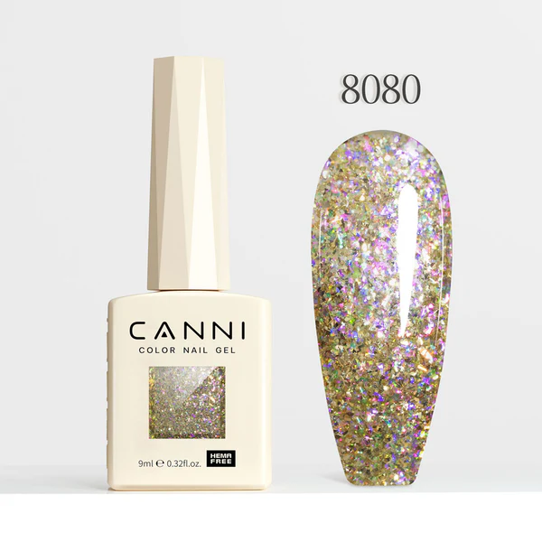 CANNI Hema Free Glitter Nail Gel 9ml - Prism Flash Series