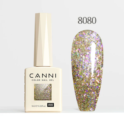 CANNI Hema Free Glitter Nail Gel 9ml - Prism Flash Series