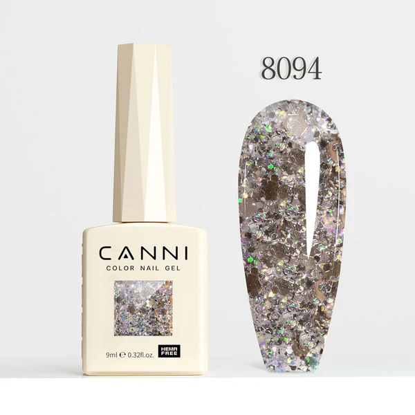 CANNI Hema Free Glitter Nail Gel 9ml - Dawn Crystal Flash Series