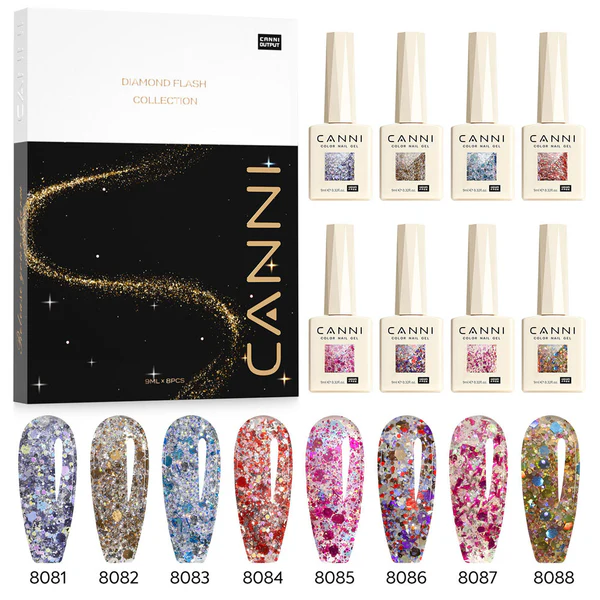 CANNI Hema Free Glitter Nail Gel 9ml - Glitz Flash Series