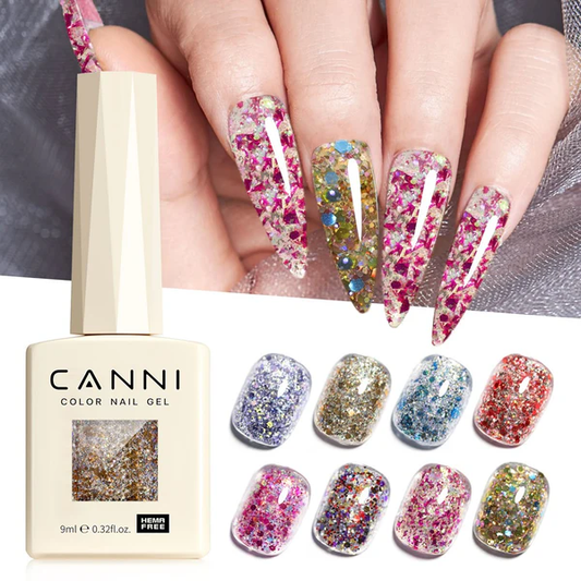 CANNI Hema Free Glitter Nail Gel 9ml - Glitz Flash Series