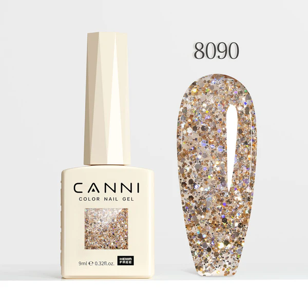 CANNI Hema Free Glitter Nail Gel 9ml - Dawn Crystal Flash Series