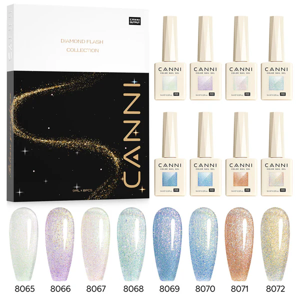 CANNI Hema Free Glitter Nail Gel 9ml - Aurora Glitter Series