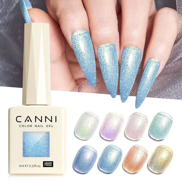 CANNI Hema Free Glitter Nail Gel 9ml - Aurora Glitter Series