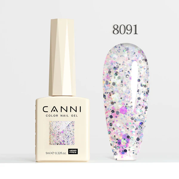 CANNI Hema Free Glitter Nail Gel 9ml - Dawn Crystal Flash Series