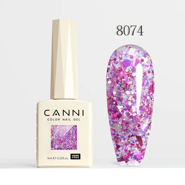 CANNI Hema Free Glitter Nail Gel 9ml - Prism Flash Series