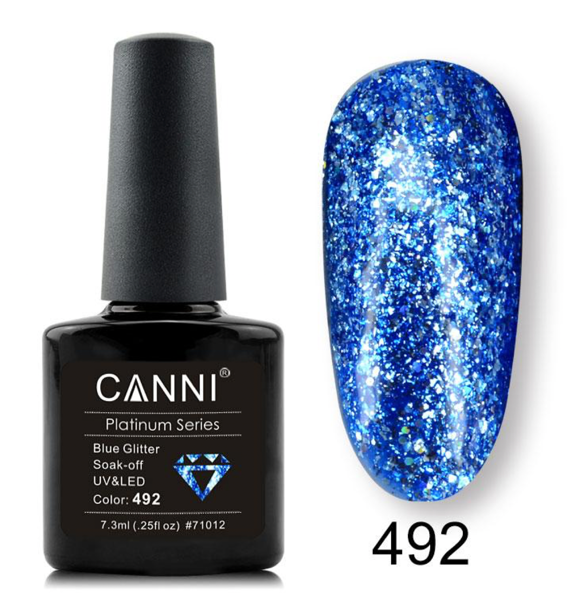 CANNI Platinum Series Glitter Effect Gel Polish 481-489 7.3ml